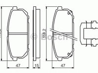 Set placute frana KIA PRO CEE'D (ED) - OEM - BOSCH: 0986494590|0 986 494 590 - Cod intern: W02657981 - LIVRARE DIN STOC in 24 ore!!!