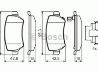 Set placute frana KIA SPORTAGE (SL) - OEM - BOSCH: 0986494654|0 986 494 654 - Cod intern: W02658494 - LIVRARE DIN STOC in 24 ore!!!