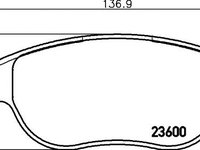 Set placute frana PEUGEOT 206 hatchback (2A/C) - OEM - MEYLE ORIGINAL GERMANY: 0252360019/PD|025 236 0019/PD - W02299677 - LIVRARE DIN STOC in 24 ore!!!