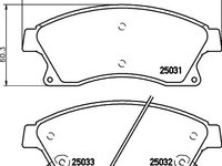 Set placute frana punte fata CHEVROLET AVEO hatchback (T300) - OEM - MAXGEAR: 19-2102 - W02748294 - LIVRARE DIN STOC in 24 ore!!!