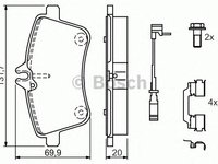 Set placute frana punte fata (cu senzor uzura integrat) MERCEDES W169 04- QB109-1649 - Cod intern: W20276851 - LIVRARE DIN STOC in 24 ore!!!