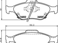 Set placute frana punte fata (cu senzor uzura integrat) TOYOTA YARIS 06- - Cod intern: W20119965 - LIVRARE DIN STOC in 24 ore!!!