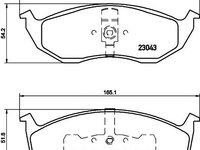 Set placute frana punte fata DODGE CARAVAN - Cod intern: W20157476 - LIVRARE DIN STOC in 24 ore!!!