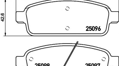 Set placute frana punte spate CHEVROLET Aveo 