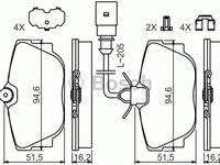 Set placute frana punte spate (cu senzor uzura integrat) VW T4 90-97 - Cod intern: W20277121 - LIVRARE DIN STOC in 24 ore!!!