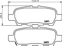 Set placute frana punte spate NISSAN Tiida Hatchback (C12) (An fabricatie 08.2012 - ..., 109 - 190 CP, Benzina) - OEM - MAXGEAR: 19-2061 - LIVRARE DIN STOC in 24 ore!!!