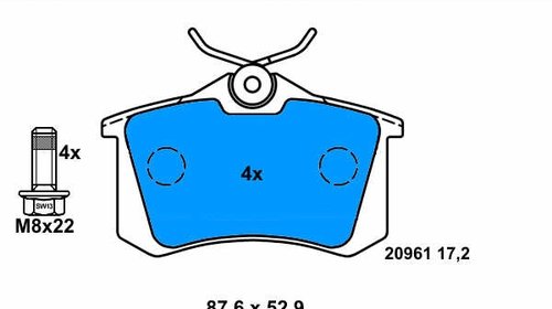 Set placute frana spate Audi a3 1.9 tdi ATE 1