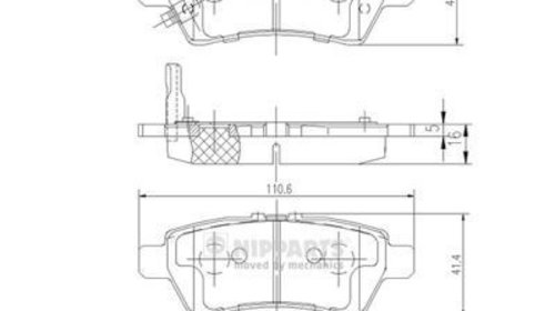 Set placute frana spate nipparts nissan navar