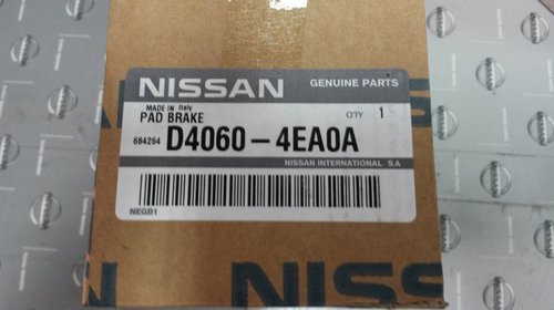 Set placute frana spate Nissan Qashqai J11 , ORIGINALE D40604EA0A