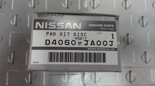 Set placute frana spate Nissan Qashqai X-TRAIL , ORIGINALE D4060JA00J