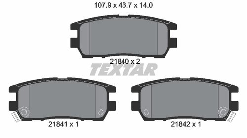 Set placute frana spate textar pt mitsubishi 