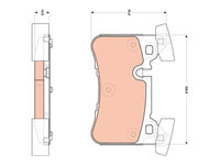 Set placute frana spate TRW, Mercedes Clasa C (W204), 2007-2015, Clasa C (C204/S204), 2007-, CLS (C218, X218), Clasa E (W212), 2009-2016, Clasa E T-Model (S212), 2009-2016, spate, puntea spate