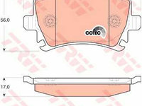 Set placute frana spate VW Golf 5 2003-2008, TRW GDB1622