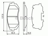 Set placute frana SUBARU LEGACY OUTBACK (BG) - OEM - BOSCH: 0986494653|0 986 494 653 - Cod intern: W02658489 - LIVRARE DIN STOC in 24 ore!!!