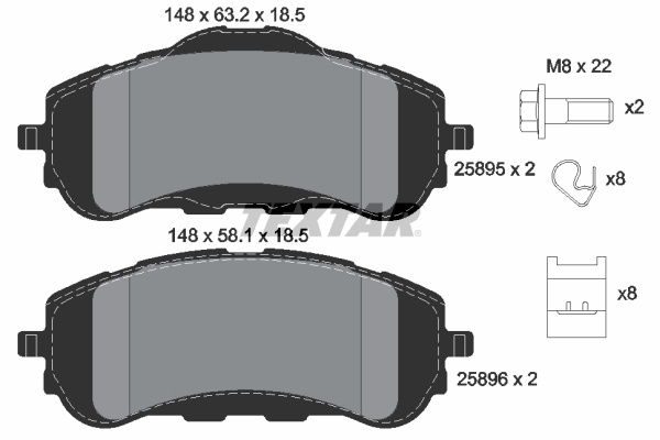 Set placute frana Textar VAUXHALL COMBO Mk IV (E) Autoutilitară/limuzină spațioasă (K9) 2018-2025 - 2589501
