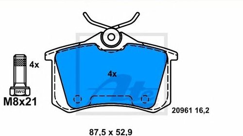 Set placute frane spate ATE audi a4 1.9 tdi b