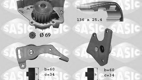 Set pompa apa + curea dintata Citroen RELAY b