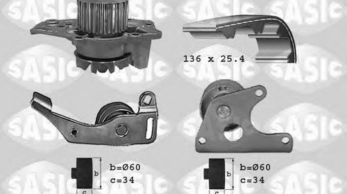 Set pompa apa + curea dintata Citroen XANTIA 