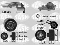 Set pompa apa + curea dintata PEUGEOT 207 (WA_, WC_), FORD GALAXY (WA6), FORD S-MAX (WA6) - SASIC 3900031