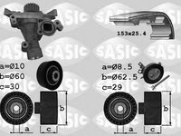 Set pompa apa + curea dintata PEUGEOT 806 (221), Citroen SYNERGIE (22, U6), FIAT ULYSSE (220) - SASIC 3900029