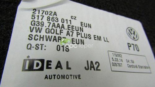 Set presuri VW Golf Sportvan 1.6 TDI motor CRK an 2015 cod 517863011