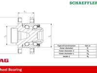 Set rulment roata 713 6451 90 FAG pentru Opel Vivaro 2014 2015 2016 2017 2018 2019 2020 2021 2022 2023 2024