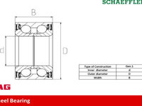 Set rulment roata MERCEDES-BENZ C-CLASS W203 FAG 713 6670 50