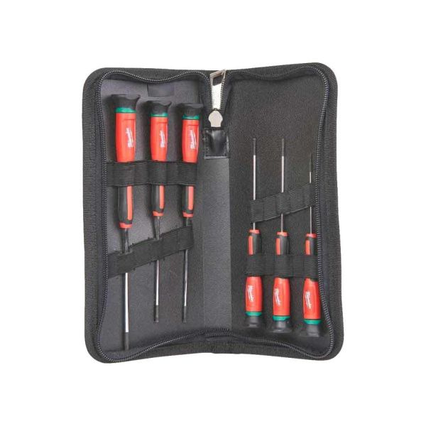 Set scule Set of screwdrivers 6 pcs socket TORX/E-TORX size: T10 T15 T6 T7 T8 T9 precision screwdrivers / TORX screwdrivers packaging: fabric case MILWAUKEE 4932471870