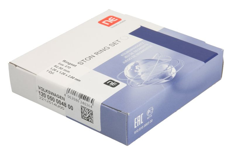 Set segmenti piston 825 STD 12-12-2 Set de segmente de piston AUDI A3 A4 ALLROAD B8 A4 B8 A5 A6 C7 A7 A8 D4 Q3 Q5 TT SEAT ALHAMBRA ALTEA ALTEA XL EXEO EXEO ST LEON 1.8-2.5 09.04- NE 120050004800