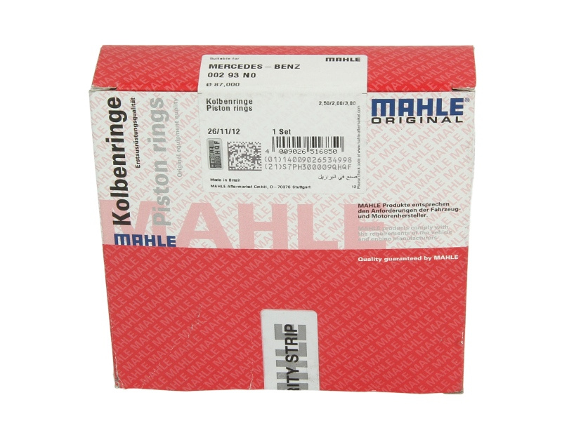 Set segmenti piston 87 STD 25-2-3 Set de segmente de piston MERCEDES 124 T-MODEL S124 124 W124 190 W201 C T-MODEL S202 C W202 2.0 d/2.5D/3.0 d 08.83- MERCEDES MAHLE 002 93 N0