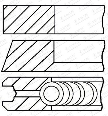 Set segmenti piston AUDI A4 B9 (8W2, 8WC) (2015 - Prezent) GOETZE ENGINE 08-447500-00