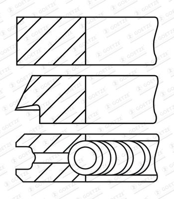 Set segmenti piston CITROËN BERLINGO MULTISPACE (B9) (2008 - Prezent) GOETZE ENGINE 08-442900-10