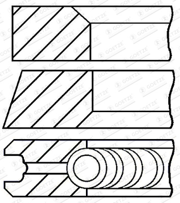 Set segmenti piston # CitroEn C6 2005 2006 2007 2008 2009 2010 2011 # 08 432400 00 # GOETZE ENGINE