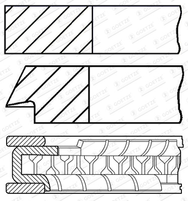 Set segmenti piston # Ford C-max 2007 2008 2009 2010 # 08 423400 00 # GOETZE ENGINE
