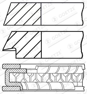 Set segmenti piston GOETZE ENGINE 08-101200-00