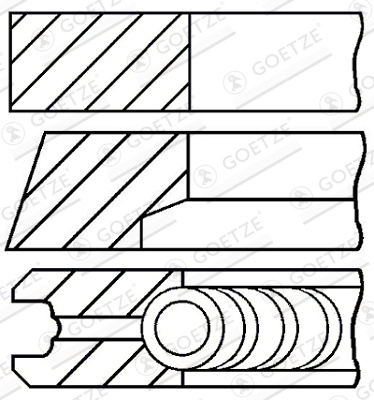 Set segmenti piston GOETZE ENGINE 08-124800-00 model FIAT BRAVA (182_) 182 B6.000 1596cc 103cp 76kW 1999 2000 2001 2002