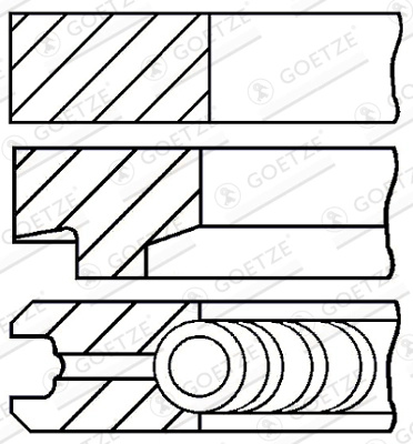 Set segmenti piston GOETZE ENGINE 08-146100-00 model ALFA ROMEO 156 Sportwagon (932_) 937 A5.000 1910cc 150cp 110kW 2002 2003 2004 2005 2006