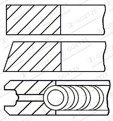 Set segmenti piston GOETZE ENGINE 08-152000-00 compatibil cu SUZUKI VITARA (ET, TA, TD) XUD9A 1905cc 68cp 50kW 1995 1996 1997 1998