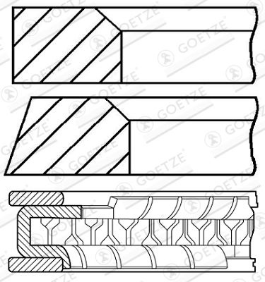 Set segmenti piston GOETZE ENGINE 08-154206-00