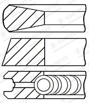 Set segmenti piston GOETZE ENGINE 08-421600-10 model IVECO DAILY V caroserie F1CE3481D 2998cc 204cp 150kW 2011 2012 2013 2014