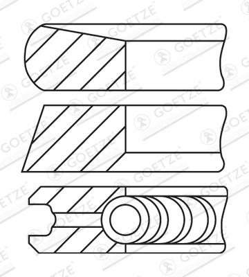 Set segmenti piston GOETZE ENGINE 08-435200-10 pentru RENAULT MASTER III bus (JV) M9T 680; M9T 706; M9T 708 2298cc 146cp 107kW 2011 2012 2013 2014 2015 2016 2017 2018 2019 2020