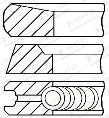 Set segmenti piston GOETZE ENGINE 08-436100-00 compatibil cu RENAULT TRUCKS MAXITY DXi 2,5 2488cc 130cp 96kW 2007 2008 2009 2010 2011 2012 2013 2014 2015 2016 2017 2018 2019