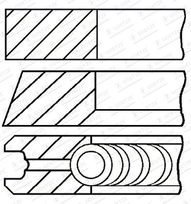 Set segmenti piston GOETZE ENGINE 08-439100-10 la CITROEN C6 (TD_) DT20C 2993cc 211cp 155kW 2009 2010 2011 2012
