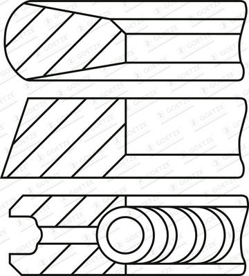 Set segmenti piston GOETZE ENGINE 08-445300-00 pentru masina VOLVO FH16 III D16K550 16123cc 551cp 405kW 2020 2021 2022 2023 2024 2025