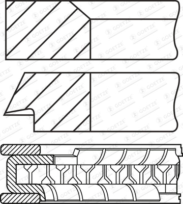 Set segmenti piston GOETZE ENGINE 08-446000-00 pentru SUBARU TREZIA 1NR-FE; 1NR-FKE 1329cc 99cp 73kW 2010 2011 2012 2013 2014 2015 2016