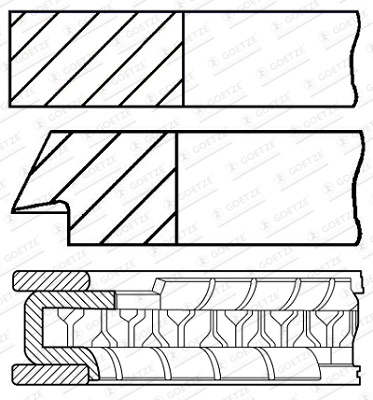 Set segmenti piston GOETZE ENGINE 08-446500-00 pentru MITSUBISHI PAJERO PININ I (H6_W, H7_W) 4G18 1584cc 102cp 75kW 1999 2000 2001