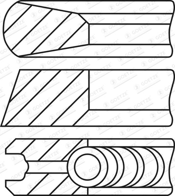Set segmenti piston GOETZE ENGINE 08-449600-00 pentru masina IRIZAR i8 MX-13 375 12903cc 510cp 375kW 2016 2017 2018 2019 2020 2021