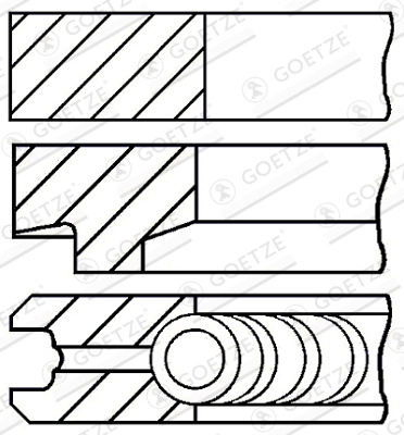 Set segmenti piston Goetze Engine ALFA ROMEO GT (937_) 2003-2010 - 08-146100-00