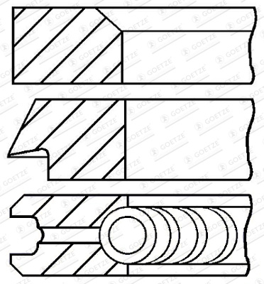 Set segmenti piston Goetze Engine CITROËN C5 III (RD_) 2009-2016 - 08-453000-00