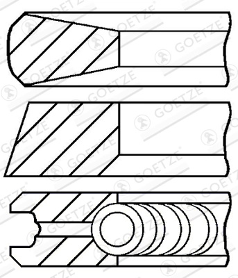 Set segmenti piston Goetze Engine CITROËN NEMO Autoutilitară/limuzină spațioasă (AA_) 2008-2013 - 08-135300-00